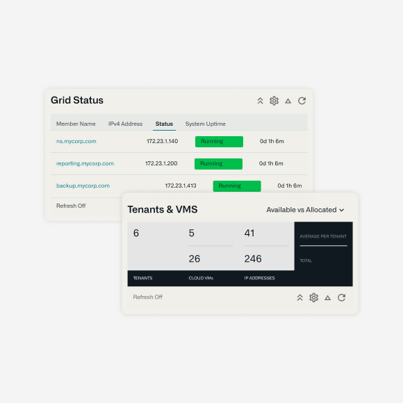 products-nios-enterprise-grade-ddi-image 特定のネットワークデバイスの稼働時間を表示する Infoblox Grid のグラフィカル・インターフェース。